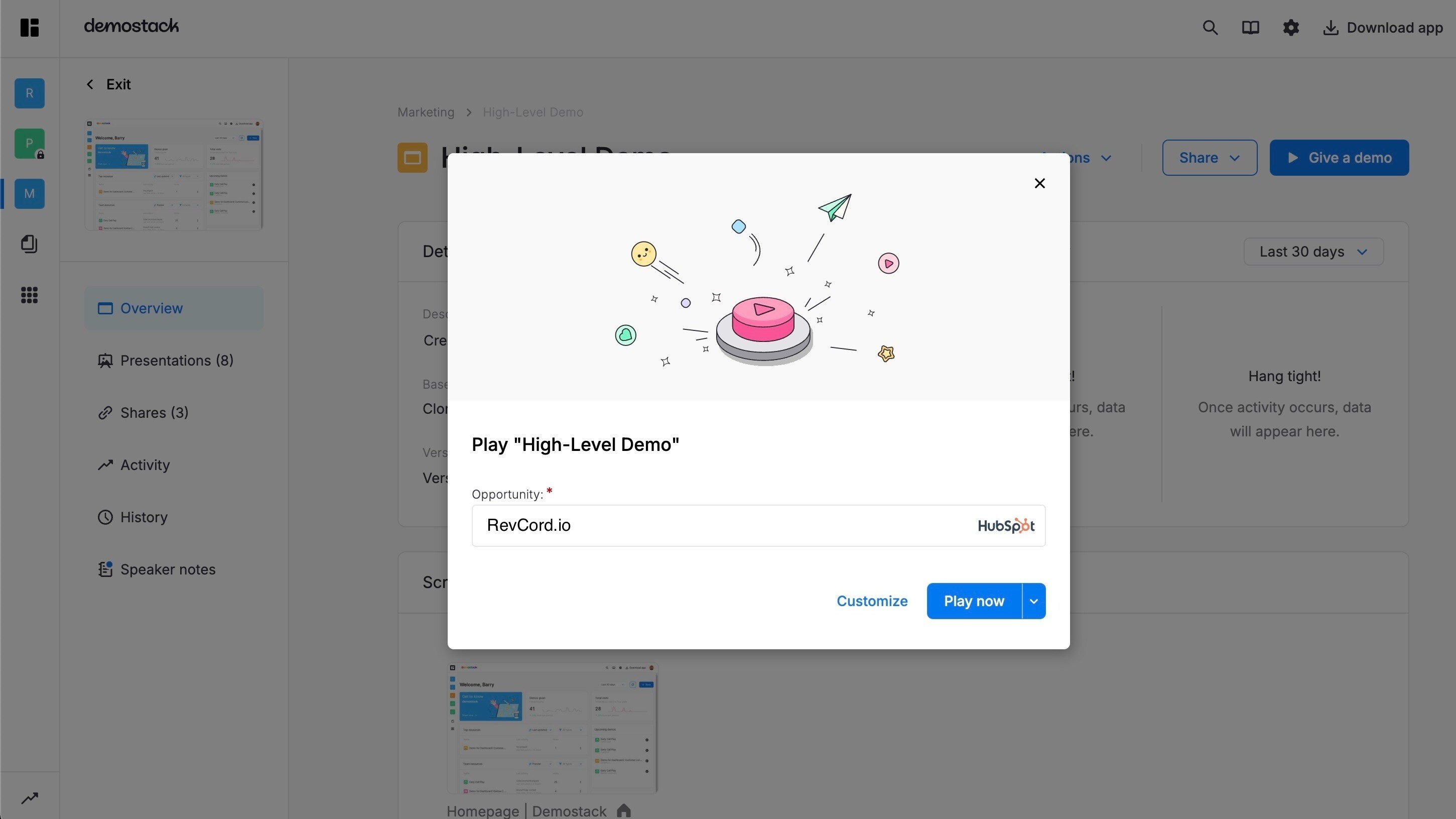 Link Demo activity to HubSpot Deals or Companies