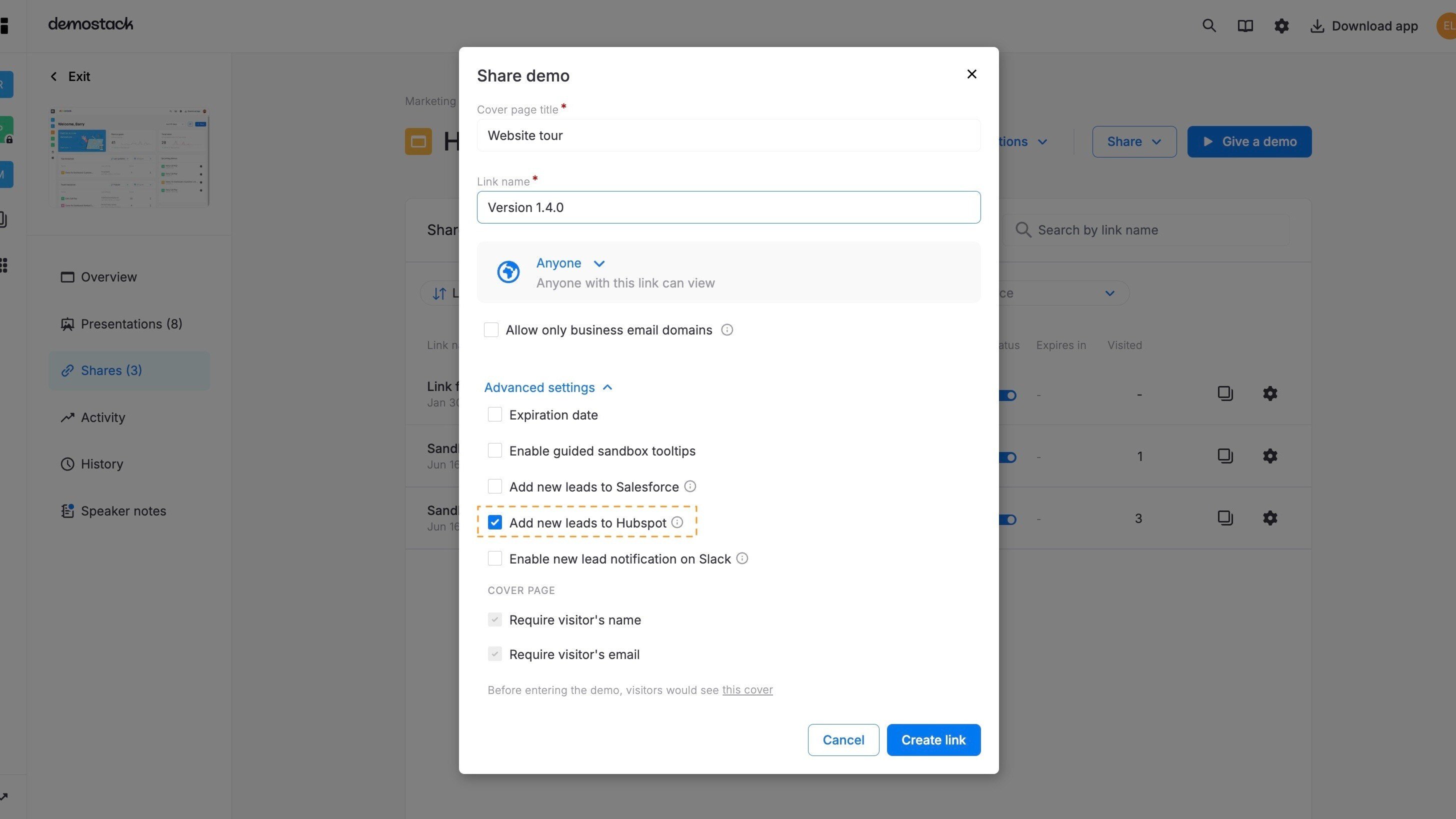 Automatically create Contacts from Tours and Demos in HubSpot
